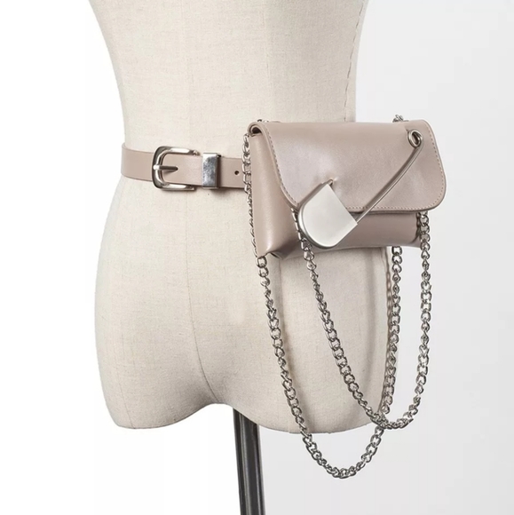 Handbags - Big Safety Pin Leather Fanny Pack/ Crossbody Bag